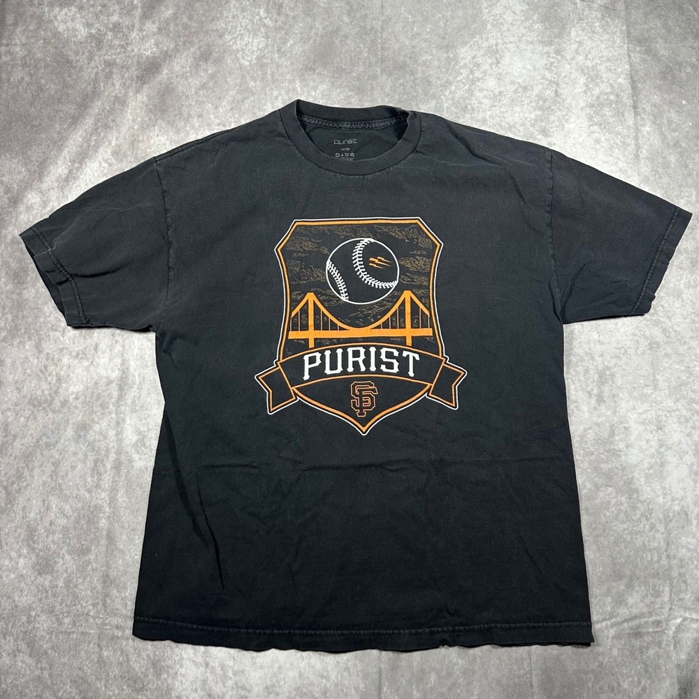 Purist San Francisco Giants Baseball Graphic Tee Black Men XL Golden Gate Bridge